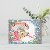 愛らしいリトルマーメイドベビーシャワー招待状 招待状 (スタンド正面)