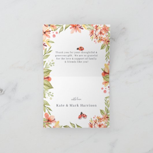 『愛らしいリトル·ラディバグ』|春フローラありがとう サンキューカード (内部)