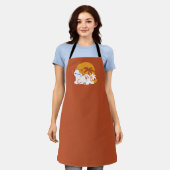 愛らしいリラックス猫のサンシャイン – Summer Pet エプロン (着用した状態)