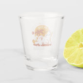 愛らしいリラックス猫のサンシャイン – Summer Pet ショットグラス (裏面)