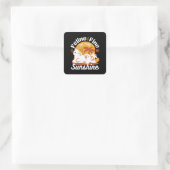 愛らしいリラックス猫のサンシャイン – Summer Pet スクエアシール (バッグ)