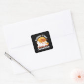 愛らしいリラックス猫のサンシャイン – Summer Pet スクエアシール (封筒)