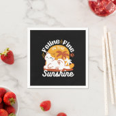 愛らしいリラックス猫のサンシャイン – Summer Pet スタンダードカクテルナプキン (インサイチュ)