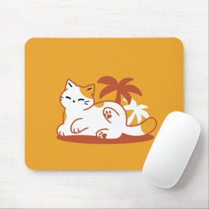 愛らしいリラックス猫のサンシャイン – Summer Pet マウスパッド