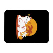 愛らしいリラックス猫のサンシャイン – Summer Pet マグネット (横)