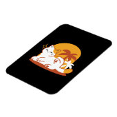 愛らしいリラックス猫のサンシャイン – Summer Pet マグネット (左側)