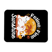 愛らしいリラックス猫のサンシャイン – Summer Pet マグネット (横)