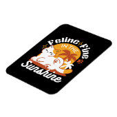 愛らしいリラックス猫のサンシャイン – Summer Pet マグネット (左側)