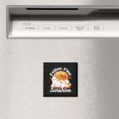 愛らしいリラックス猫のサンシャイン – Summer Pet マグネット (インサイチュ (食洗機))