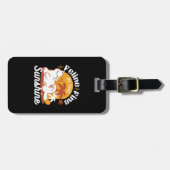 愛らしいリラックス猫のサンシャイン – Summer Pet ラゲッジタグ (正面横)
