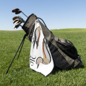 愛らしいリングティール（緑がかった色）ダックスイミング ゴルフタオル (グリーン)