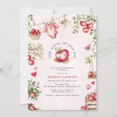 愛らしいリンゴの赤ちゃんシャワー 招待状 (正面)