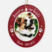 愛らしいルーラル犬ペットメモリアル カスタムフォト セラミックオーナメント (左)