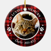 愛らしいルーラル猫ペット追悼カスタム写真 セラミックオーナメント (裏面)