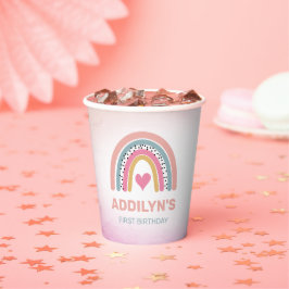 愛らしいレインボーガールズバースデーパーティー紙カップ 紙コップ