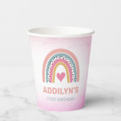 愛らしいレインボーガールズバースデーパーティー紙カップ 紙コップ (裏面)