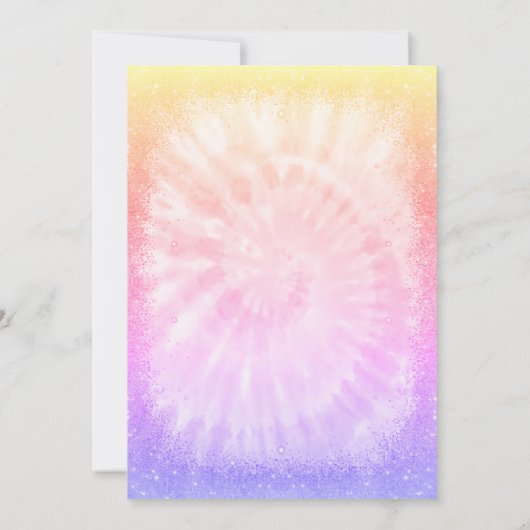 愛らしいレインボーガール誕生日 招待状 (裏面)