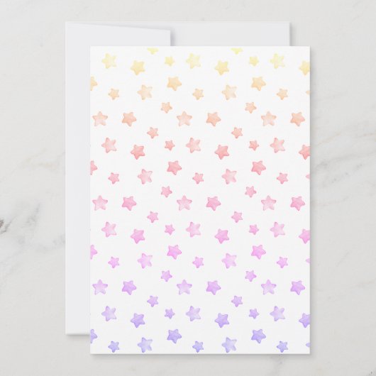 愛らしいレインボースターガールバースデー 招待状 (裏面)