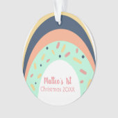 愛らしいレインボーフラストレンズ紙吹雪1stクリスマス オーナメント (正面)