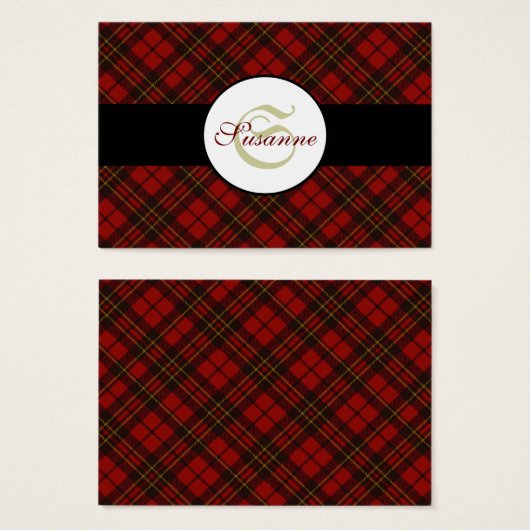 愛らしいレッドクリスマスタータンチェックモノグラム (正面&裏面)