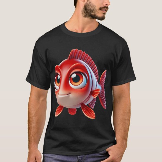 愛らしいレッドドラムフィッシュ Tシャツ (正面)
