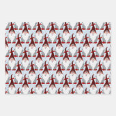 愛らしいレッドブラックグレー格言クリスマスクリスマスキッズ ラッピングペーパーシート (正面2)