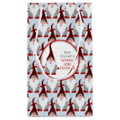 愛らしいレッドブラックグレー格言クリスマスクリスマス スモールペーパーバッグ (裏面)