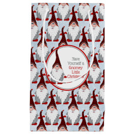 愛らしいレッドブラックグレー格言クリスマスクリスマス スモールペーパーバッグ