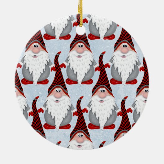 愛らしいレッドブラック格言クリスマスクリスマスキッズ セラミックオーナメント (裏面)