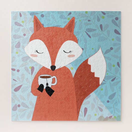 愛らしいレディキツネリーフの背景 ジグソーパズル (縦)