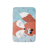 愛らしいレディキツネリーフの背景 バスマット (正面縦)