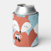 愛らしいレディキツネリーフの背景 缶クーラー (缶正面)