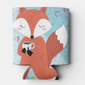 愛らしいレディキツネリーフの背景 缶クーラー (裏面)