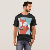 愛らしいレディキツネリーフの背景 Tシャツ (正面フル)