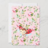 愛らしいレディーレディーレディーバグ1st誕生日 招待状 (裏面)