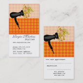 愛らしいレトロのミツバチの巣パターン美容院 予約カード (正面/裏面)