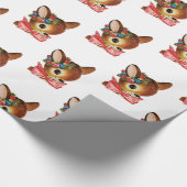 愛らしいレトロクリスマスディアーラッピング紙 ラッピングペーパー (角)