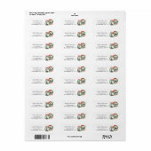 愛らしいレトロクリスマスプードルリースカスタム ラベル (フルシート)