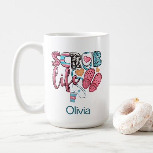 愛らしいレトロスクラブライフ看護 コーヒーマグカップ (ドーナツ)