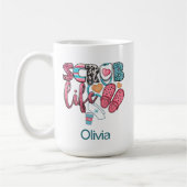 愛らしいレトロスクラブライフ看護 コーヒーマグカップ (左)