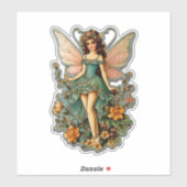 愛らしいレトロ妖精 シール (シート)