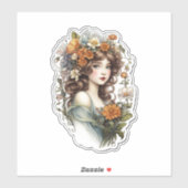 愛らしいレトロ妖精 シール (シート)