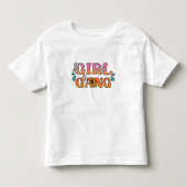 愛らしいレトロ"女の子集団"幼児Tシャツ トドラーTシャツ (正面)