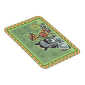 愛らしいロボットのブルドッグと猫友おもしろい達 マグネット (右側)