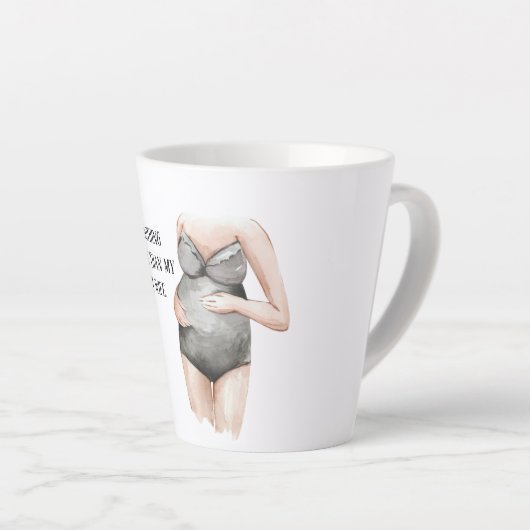 愛らしいロマンチックな妊娠の妻のギフトと引用文 カフェラテマグ (右アングル)