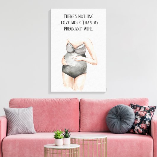 愛らしいロマンチックな妊娠の妻のギフトと引用文 キャンバスプリント (インサイチュ (リビング))