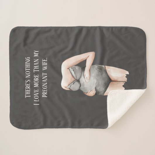 愛らしいロマンチックな妊娠の妻のギフトと引用文 シェルパブランケット (正面(横))