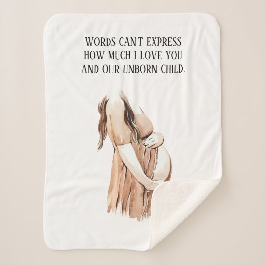 愛らしいロマンチックな妊娠の妻のギフトと引用文 シェルパブランケット (正面)
