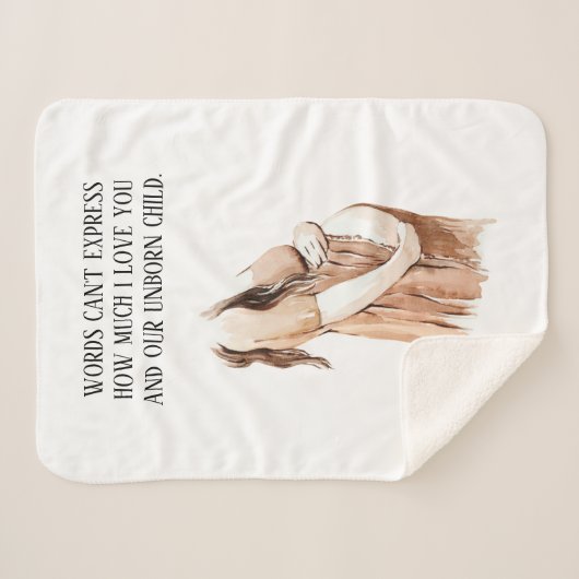 愛らしいロマンチックな妊娠の妻のギフトと引用文 シェルパブランケット (正面(横))