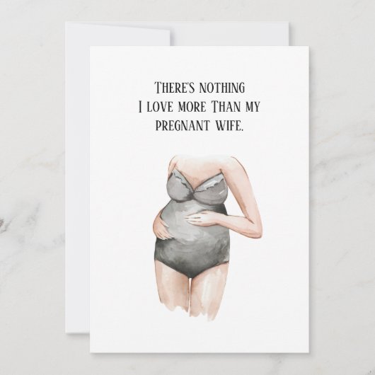 愛らしいロマンチックな妊娠の妻のギフトと引用文 シーズンカード (正面)